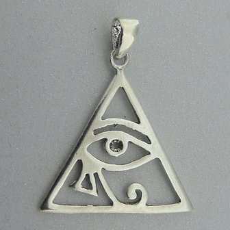 Zilveren Hanger Oog van Horus in Pyramide  