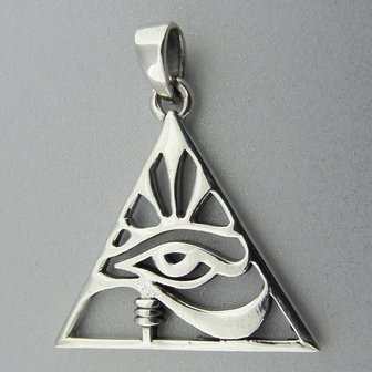 Zilveren Hanger Oog van Horus in Pyramide 