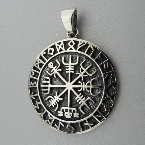 Zilveren Hanger Vikings Vegvisir Kompas  